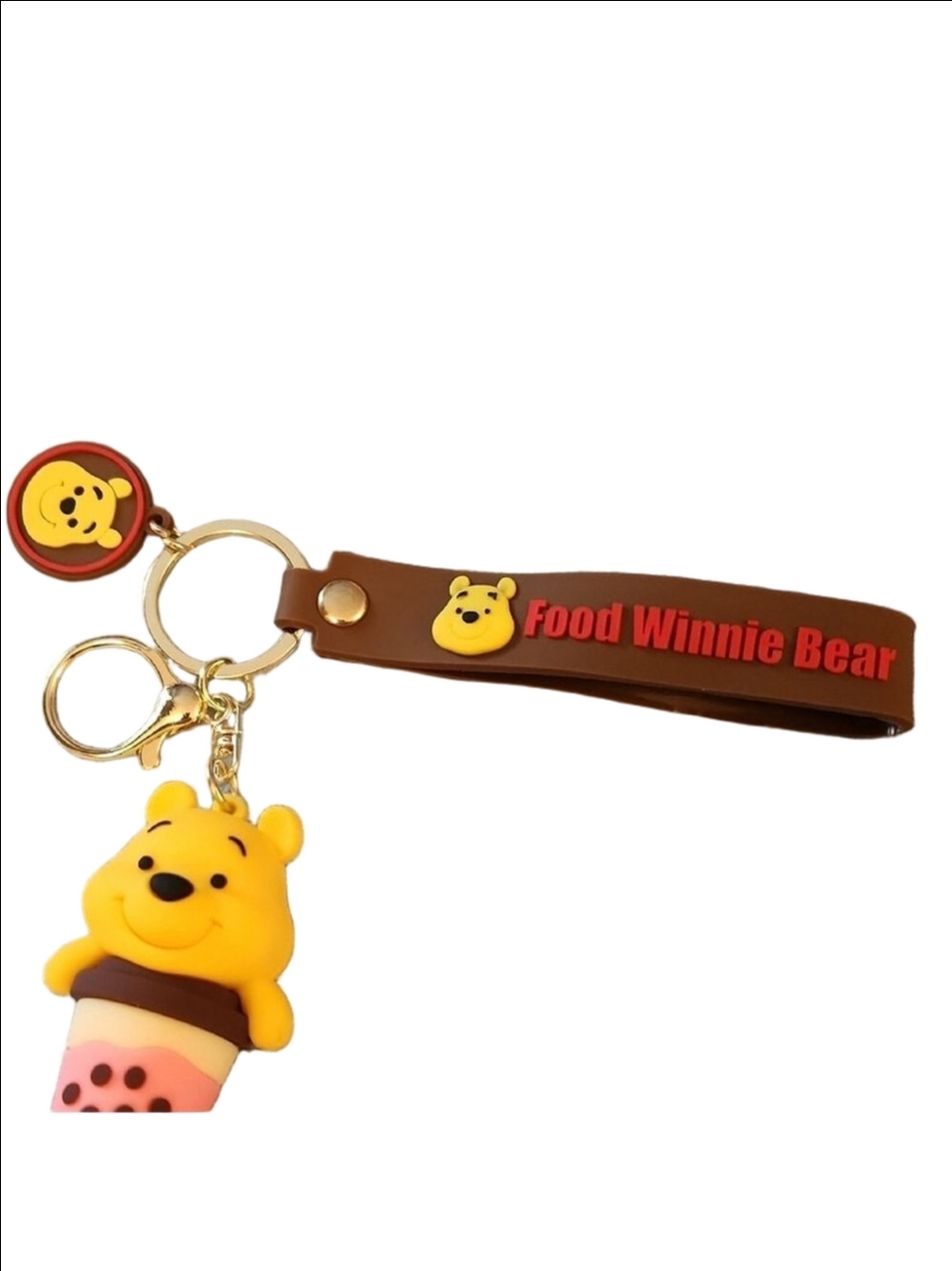 Winnie the Pooh Keychain with Brown Strap - Picture 2 of 7